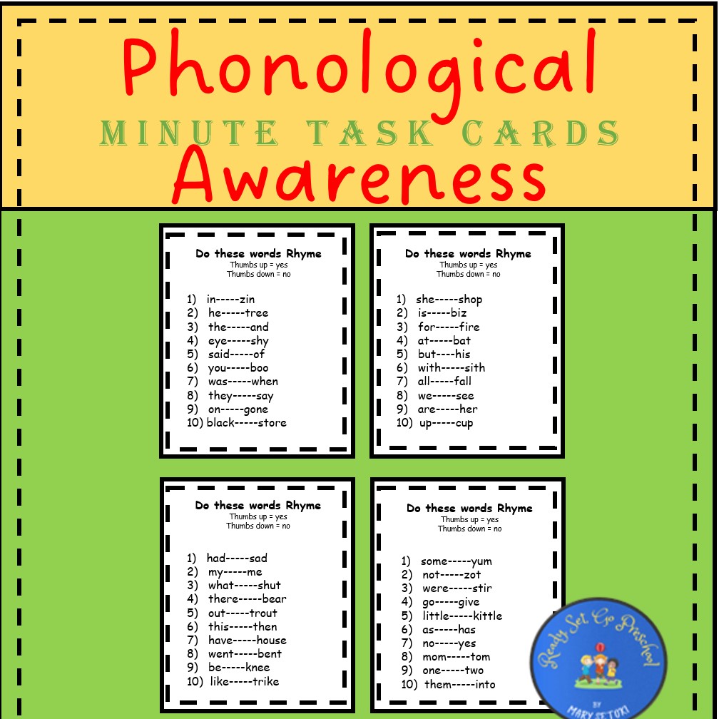 Phonological Awareness Listening Activities task cards.