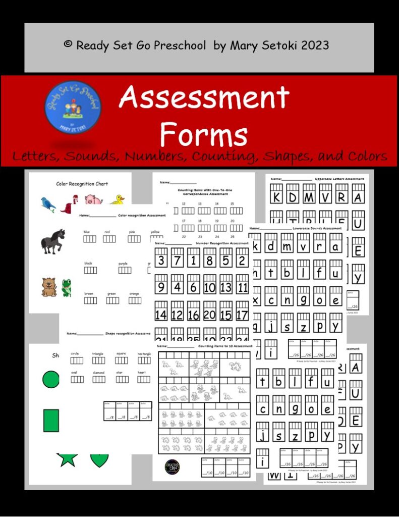 Free Preschool Assessment forms for skills checks