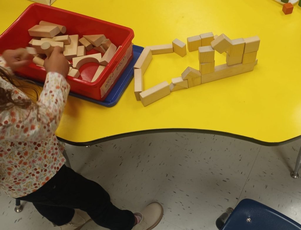 simple activities for preschoolers.  Wooden blocks