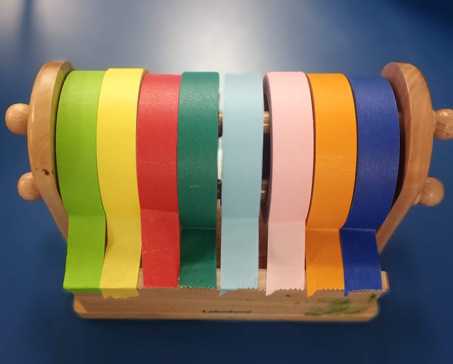 Colored masking tape used in my Preschool Art Lessons