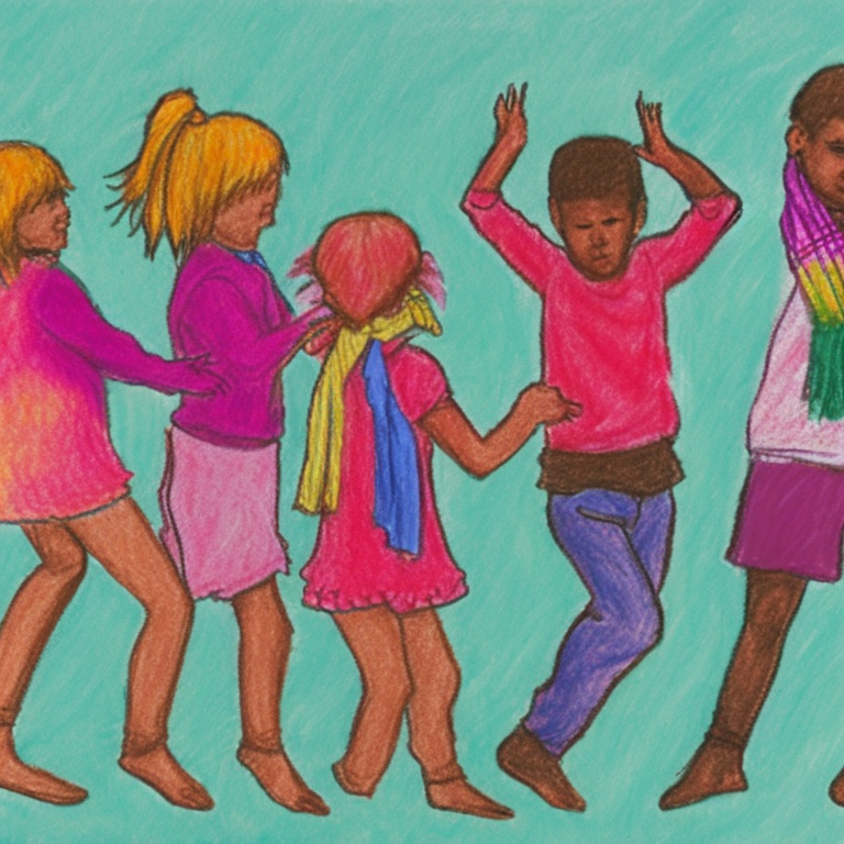 Children Dancing with scarves